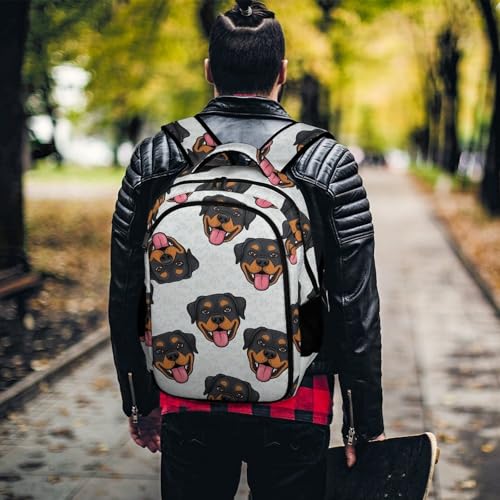 Nurse Teacher Travel Backpack Rottweilers And Thistles Purse, Cute Laptop Backpack with Tumbler Holder for Women College Work Casual Daypack - color: Pattern (318)