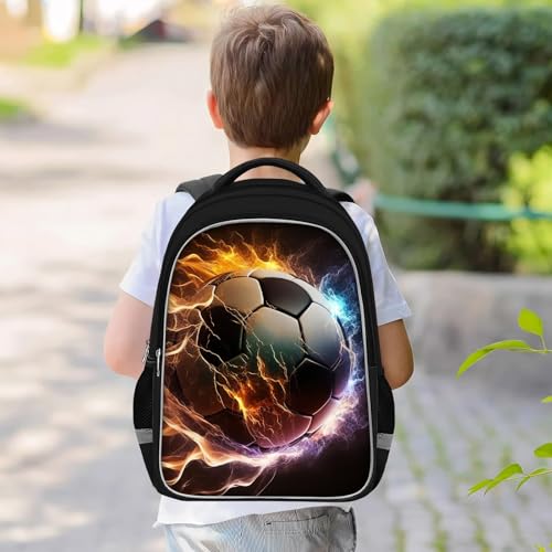 TILYTADLY School Backpack for Boys - Soccer Boys Backpack for Kids Children Teens Elementary Middle School - Students Bag for Ages 6-18,17″Bookbag Multifunctional Large Capacity - color: Soccer-09-backpack Only