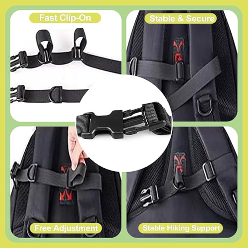 Universal Adjustable Sternum Strap for Backpacks – Quick Release Chest Buckle with Shoulder Clip for Hiking, Camping, Travel, Daypack Support