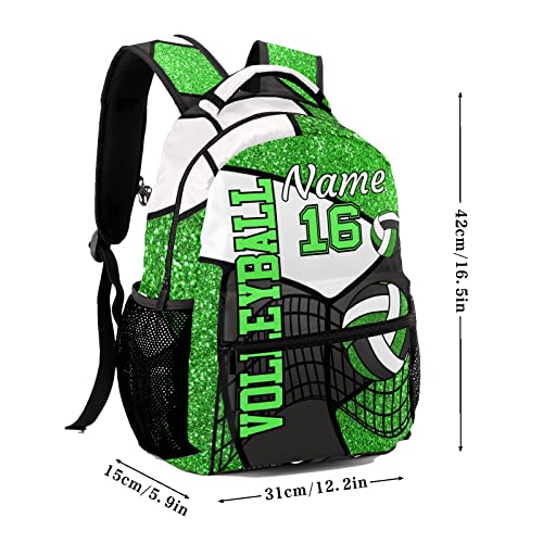 Personalized Sport Volleyball Print Multifuction Backpack with Name Text for Women Men Gift - color: Backpack 17