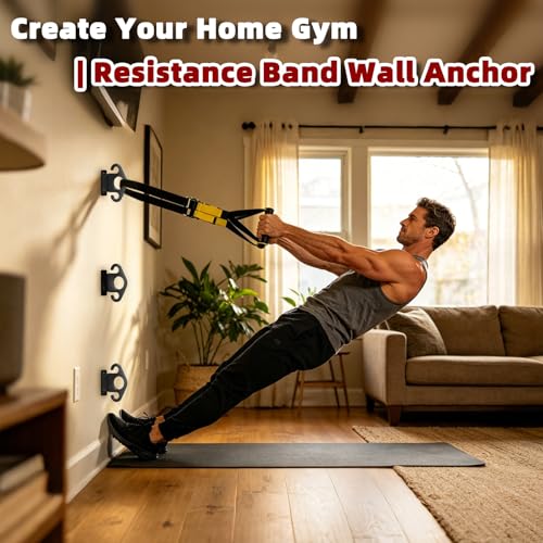 Resistance Band Wall Anchor Kit, Wall Mount Training Anchor System for Resistance Bands, Exercise Bands, Home Gym Workout & Physical Therapy Strength Training - size: Standard