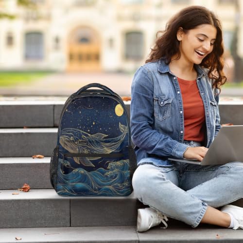 Galaxy Whale Womens Travel Backpack | 15.6 Inch Laptop Backpack, Lightweight Casual Daypack, Water Resistant, Cute Work Backpacks, Large Capacity - color: Multicolor6