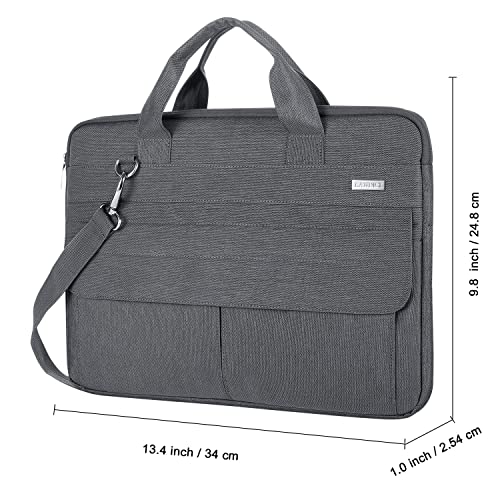 LANDICI Laptop Bag Case 13 14 inch with Shoulder Strap, Slim Waterproof Computer Sleeve Cover Compatible with MacBook Air 13/13.6 M1 M2 M3 M4, MacBook Pro 13/14, Chromebook 14, Grey - color: Grey, size: 13-13.5 Inch