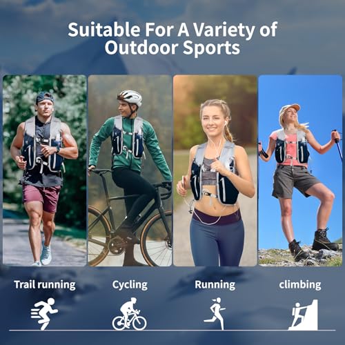 Hydration Running Vest for Women Men,Lightweight Breathable Reflective Hydration Pack with 500ml Water Bottle,Hydration Vest Pack Backpack for Hiking,Camping,Trail Running,Cycling,Race,Marathon - color: 673RV-Dark blue