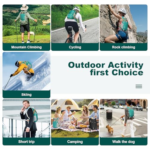 10L Small Hiking Backpack for Men Women Travel Daypack with Chest Strap lightweight backpacks mini backpack for Camping Cycling Travel Outdoor - color: Green