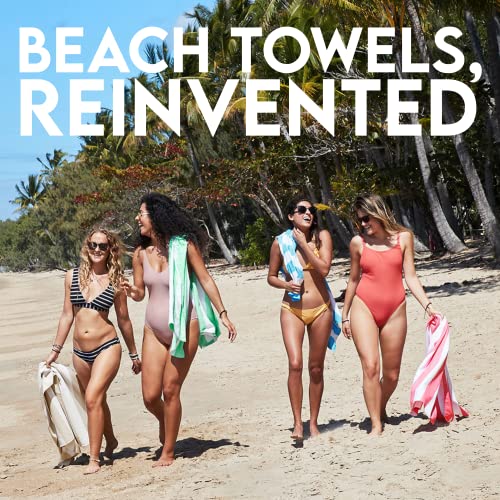 Dock & Bay Beach Towel - Quick Dry, Sand Free - Compact, Lightweight - 100% Recycled - Includes Bag - Cabana - Kamari Charcoal - Large (160x90cm, 63x35) - color: Cabana - Kamari Charcoal, size: Large (160x90cm, 63x35")