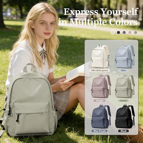 Middle School Backpack For Men Women Simple Backpack For College Students Aesthetic High School Bag Waterproof Bookbag For Teens Girls Boys(Green) - color: A4-green