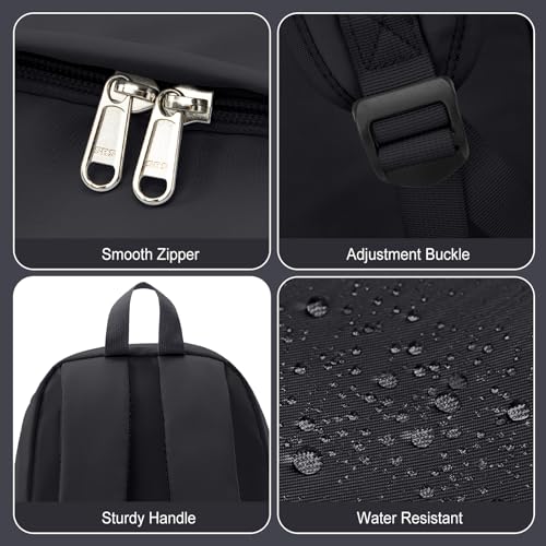 coofay Black Backpack for Women, Small School Backpack for College - size: Standard