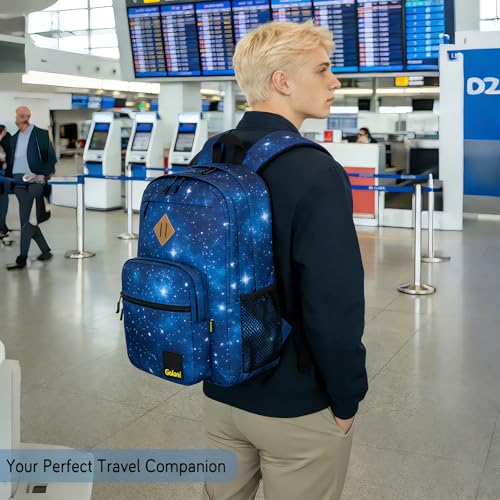 Goloni Lightweight Laptop Backpack 1.1Lbs, 26L Wear-Resistant Water Resistant Backpack with Laptop Compartment for Men Women - color: Starry Sky Blue