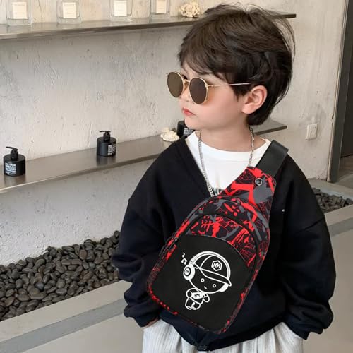 Bluboon Kids Backpack Boys Camo Bookbag Teens Elementary School Bag Daypack Travel Back Pack Middle school (Boy-red doodle) - color: Boy-red Doodle