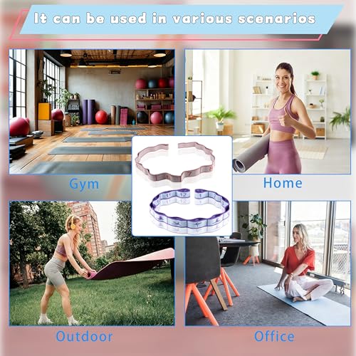 2PCS Elastic Yoga Stretching Strap with 12 Loops Stretch Resistance Exercise Bands for Yoga,Pilates,Dance,Rhythmic Gymnastics,Physical Therapy,Ballet Couple Style - color: Pink, Blue