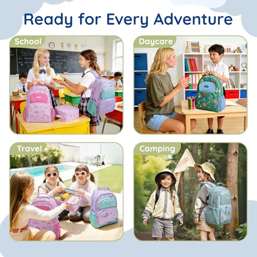 mommore Kids Backpack for Boys Girls 4-8 Kindergarten Elementary School Backpack with Lunch Box - 15” H Fit Folder - color: Truck, style: 3 Pcs