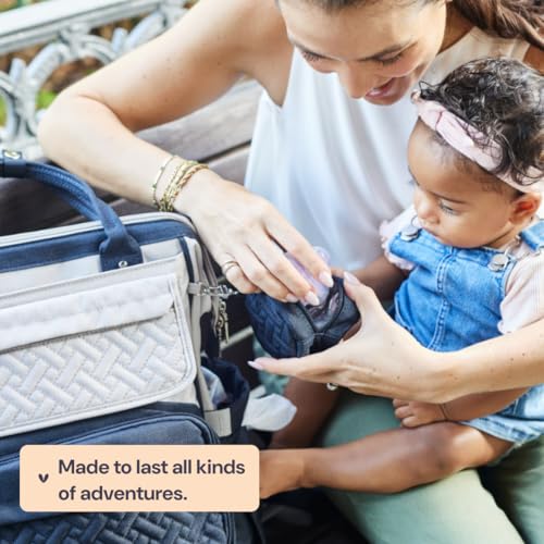 BabbleRoo Diaper Bag Backpack, Multifunction Nappy Changing Bag with Changing Pad, Stroller Straps & Pacifier Case, Unisex Stylish Travel Back Pack for Moms & Dads – Apricot & Black - color: Black & Apricot