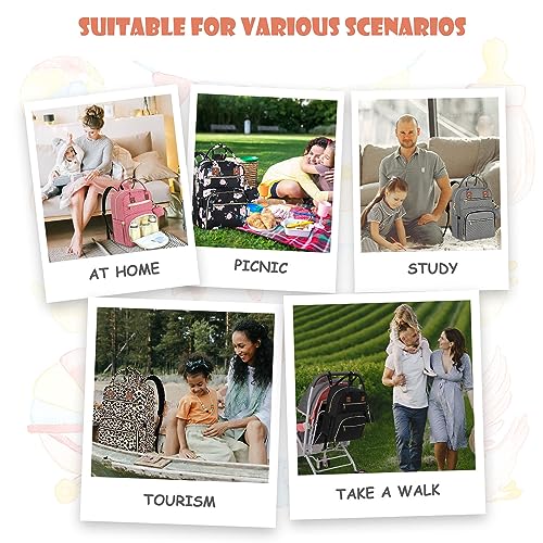 Tenot Baby Diaper Bag Backpack, Travel Diaper Bags for Baby Girl Boy Large Capacity Baby Bag Backpack for Women Leopard Print - color: Leopard