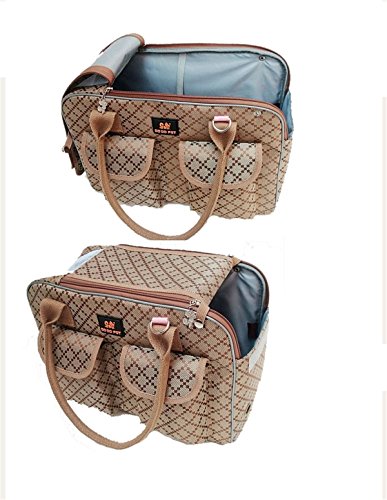 Hubulk Dog Carrier Bag Pet Tote Bag Doggie Handbag Cat Purse Puppy Pouch, Free Collapsible Dog Bowl Included (S Khaki) - size: S( Up to 4KG)