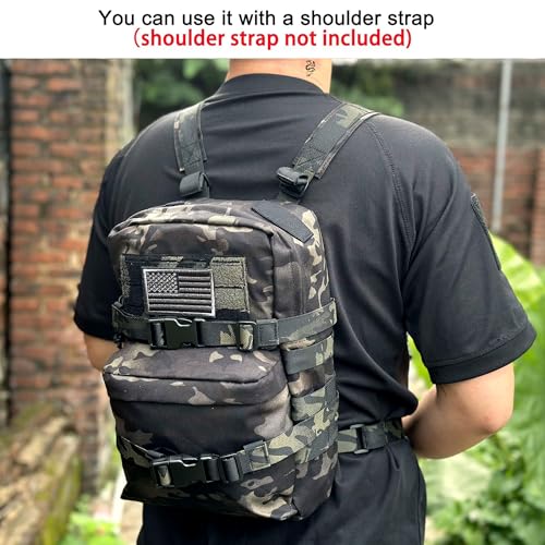 Tactical Mini Molle Hydration Pack,Molle Hydration Carrier with US Flag Water Resistant,Hydropack for Tactical Vest Backpack - style: Bcp