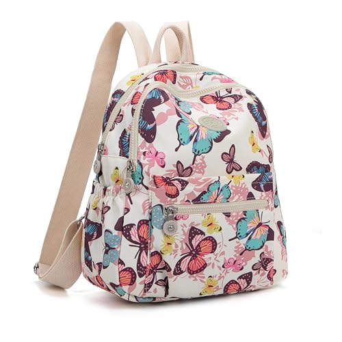 Pealwel Mini Backpack Purse for Women,Small Nylon backpacks for Ladies Backpacks Women Anti Theft Travel Bag (Butterfly) - color: Butterfly