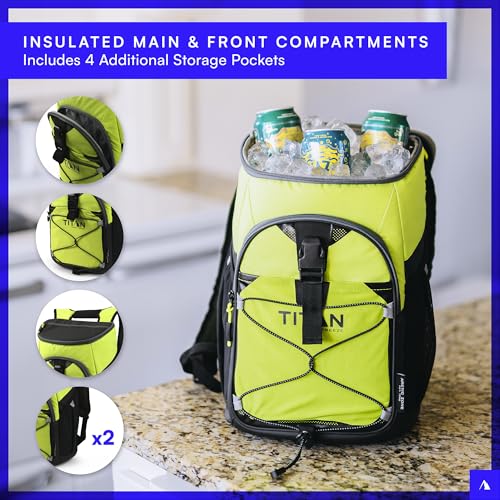 Titan by Arctic Zone Backpack Cooler, Insulated Soft Sided Bag with Leak Proof Lining and Padded Straps, for Lunch, Picnic, and Travel, 24 Can Capacity - color: Process Blue