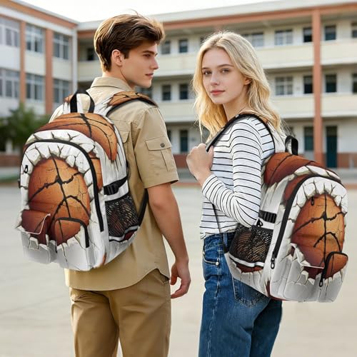 Bolaz Wall Breaking Basketball Travel Backpack 14 Inch Laptop Computer Bag Sturdy School Bag College Bookbag