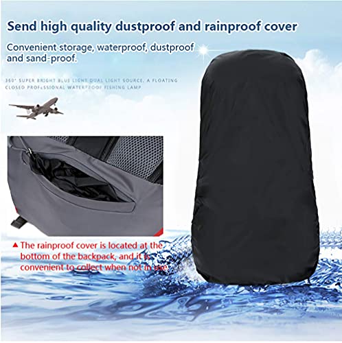 Bseash 60L Waterproof Hiking Camping Backpack with Rain Cover, Large Outdoor Sport Travel Daypack Rucksack for Climbing - color: Greyish Green