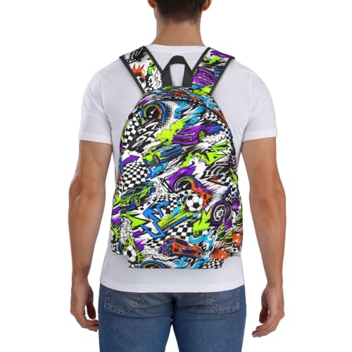 Abstract Cool Graffiti Novelty Pattern Backpack School Bag Lightweight Bookbag Casual Daypack for Girls Boys Kids Women Men Travel Laptop 16 Inch - color: Graffiti