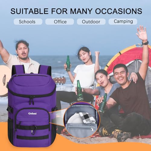 Cooler Backpack Insulated Leak Proof,Small Soft Coolers Bag for Men and Women Camping,Travel,Beach,Hiking,Picnic - color: Purple
