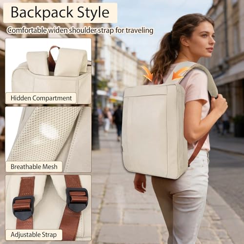 Stuery Faux Leather Messenger Bag for Men 17-17.3 Inch: Laptop Bag Briefcase Computer Handbags Shoulder Crossbody Bag with Padded Laptop Sleeve for Work College Travel, Beige White - color: Pu Beige White