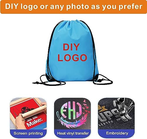 Drawstring Backpack Bulk 20 Pcs Draw String Backpack Bags DIY Gym Sports Traveling Yoga Cinch Bag Sackpack Drawstring (Sky Blue light blue) - color: Sky Blue