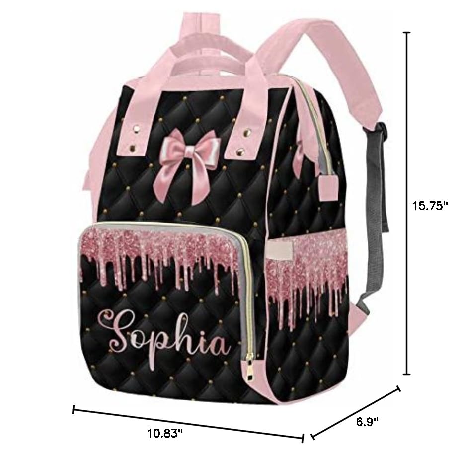 MyPupSocks Custom Baby Diaper Backpack with Name, Custom Multifunction Large Travel Diaper Bag Backpack for New Mom Baby Newborn - color: Multi #28