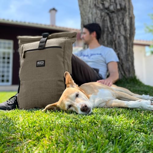 8000Kicks Everyday Hemp Backpack - Lightweight and Waterproof Backpack with Anti-theft pocket and Spacious Interior (Dark Green) - color: Dark Green