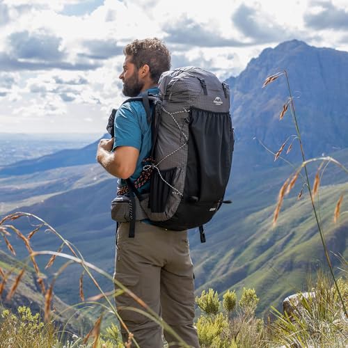 Naturehike 45L Rock Internal Frame Hiking Backpack for Outdoor Camping Travel Backpacking with Rain Cover Ultralight Backpack for Adults - color: 45l/Black