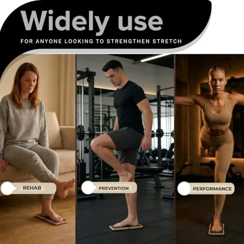 Ankle Board Set – Ankle Strengthening Equipment & Foot Balance Board – Wooden Ankle Rehab Trainer with 8-Week Guide and 10 Videos