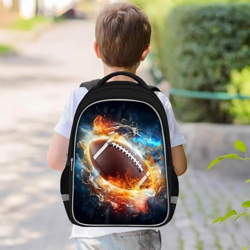 TILYTADLY School Backpack for Boys - American Football Boys Backpack for Kids Children Teens Elementary Middle School - Students Bag for Ages 6-18,17″Bookbag Multifunctional Large Capacity - color: American Football-04-backpack Only