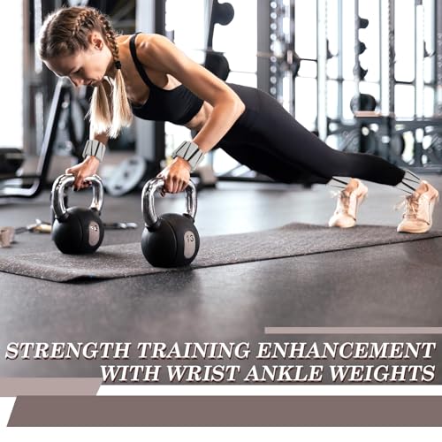 Vinsot Wrist and Ankle Weights for Women Men Set of 4(1 lb Each) adjustable Arm Leg Silicone Weighted Wristbands Bracelets for Pilates Yoga Gym Workout Running Walking Strength Training(Grey) - color: Beige Brown