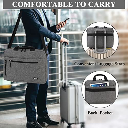 RAVUO Laptop Bag for Men, Water Resistant 17inch Laptop Messenger Shoulder Bag Business Satchel Briefcase with Adjustable Shoulder Strap Grey - color: 17inch--grey