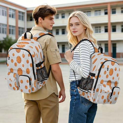 Bolaz Basketball Travel Backpack 14 Inch Laptop Computer Bag Sturdy School Bag College Bookbag