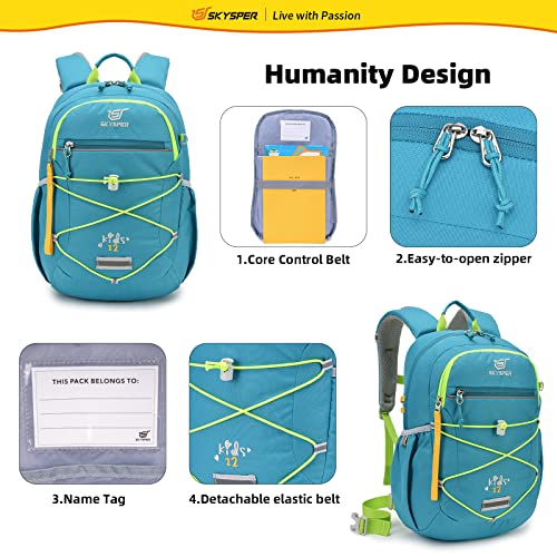 SKYSPER Kids Backpack 12L Children School Bag Child Boy Girl Pack Ages 4-8 for Traveling Day Trips Classes Camping(Gyan) - color: Cyan, size: Small