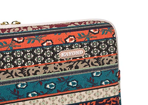 Kayond Canvas Water-Resistant 14 Inch Laptop Sleeve case for 14.1inch Notebook Compute (14-14.1 inch, Red Bohemia) - color: Red Bohemia, size: 14-14.1 inch