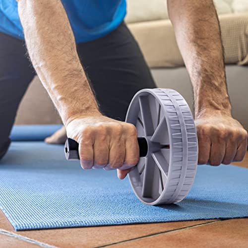 Abdominal Wheel,AB Wheel Roller,Automatic Rebound ABS Workout Core Workout AB Exercise Wheel - AB Workout Equipment Non-slip Strength Training Roller Wheel for Home and Gym Exercises, Grey