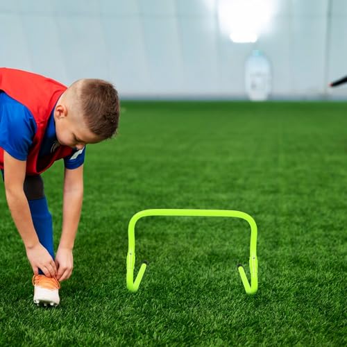 Zerodeko Adjustable 2-Level PVC Plastic Soccer Training Hurdles Set, Wear-Resistant Speed and Agility Hurdles for Football Practice, Foldable Agility Barriers for Speed Training