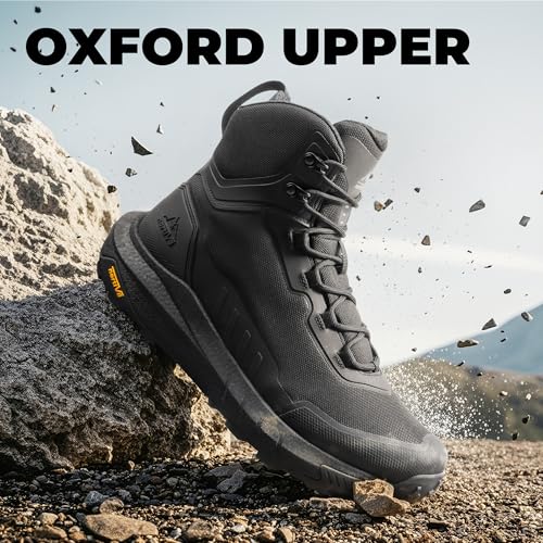NORTIV 8 Men's Tactical Hiking Boots Lightweight Cushion - color: Black, size: 13