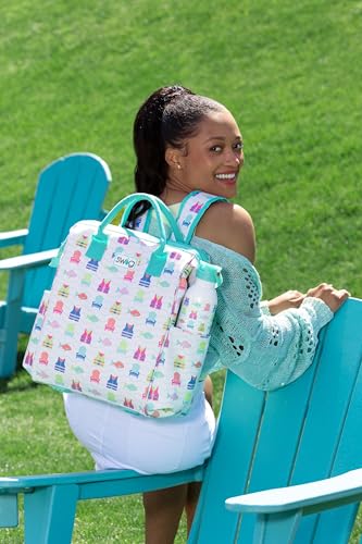 Swig Life Packi Backpack Cooler, Insulated Cooler, Waterproof Beach Bag, 24 Cans, Lightweight Insulated Coolers - color: Garden Party