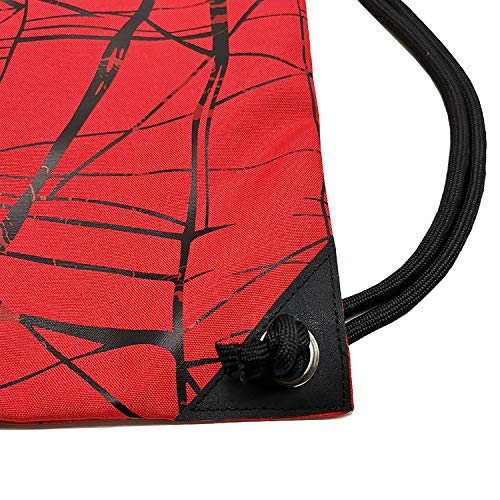 HOLYLUCK Drawstring Backpack Bag Sport Gym Sackpack - color: Metallic-red