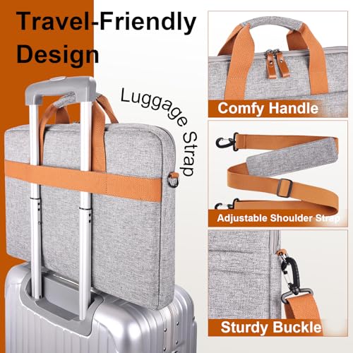 ESTARER Laptop Bag 17-17.3 Inch, Computer Bags for Men Water-resistant Canvas Laptop Case Slim Laptop Sleeve Fits Hp/Dell/Asus/Lenovo/Acer, Light Grey - color: Light Grey, size: 17-17.3 Inch