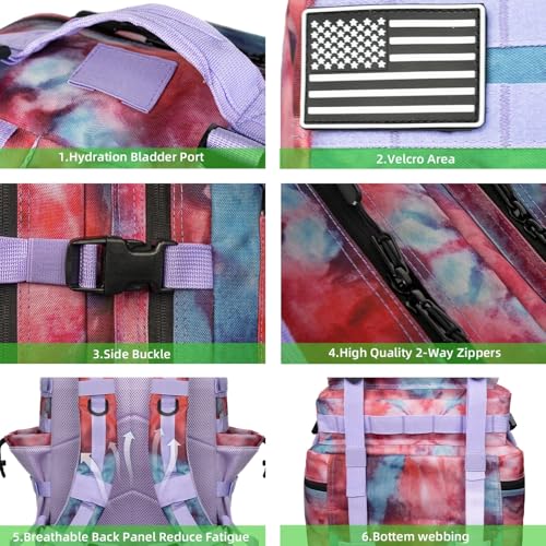 Military Tactical Backpack 55L for Men & Women Bug Out Bag Assault pack Molle Daypack Hiking Trekking Rucksack (Nebula camouflage) - color: Nebula Camouflage