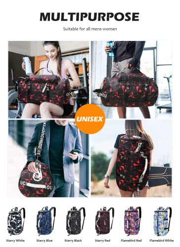GGOV Gym Sport Bag Backpack Duffle Bag Weekender Bag Waterproof Travel Sling Bag Casual Daypack for Men and Women - color: Red