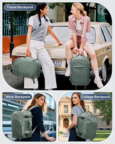 VGCUB Vacuum Backpack Travel with Pump, 40L Carry On Travel Backpack Flight Approved TSA, Vacuum Seal Compression Bags for Clothing, Waterproof Personal Item Bag for Women Men Dark green - color: A-dark Green With Vacuum Bag