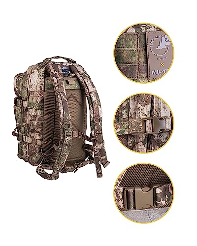 Mil-Tec Unisex Assault Pack - Rugged Durable Lightweight Ergonomic Versatile Tactical Outdoor Camping Hiking Backpack with Adjustable Padded Shoulder Straps & MOLLE Loops, Phantomleaf WASP I Z2, 20L - color: Phantomleaf Wasp, style: 20l