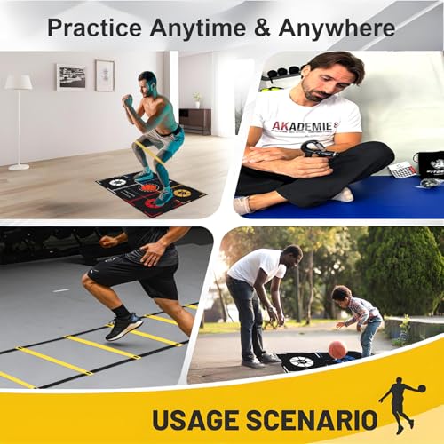 Basketball Training Equipment, Dribble Trainer, Footwork Training, Training Aids with Basketball Training Mat,Agility Ladder,Hand Grip Strengthener,Resistance Bands