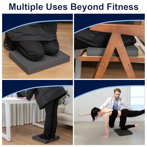 StrongTek Professional Foam Exercise Balance Pad - 15.8" x 13" x 2", High-Density TPE Foam Knee Pad, Non-Slip & Water-Resistant, for Balance Training, Physical Therapy, Yoga, and More - color: Grey
